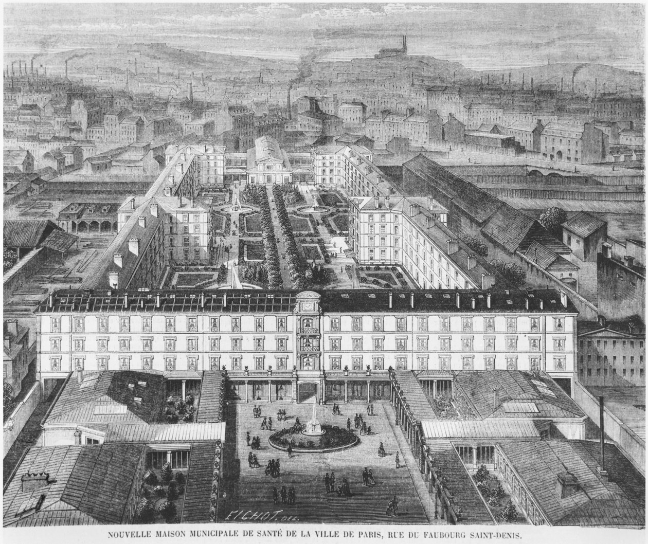 Současný Hopital Fernand Widal, Paříž, ilustrace z 