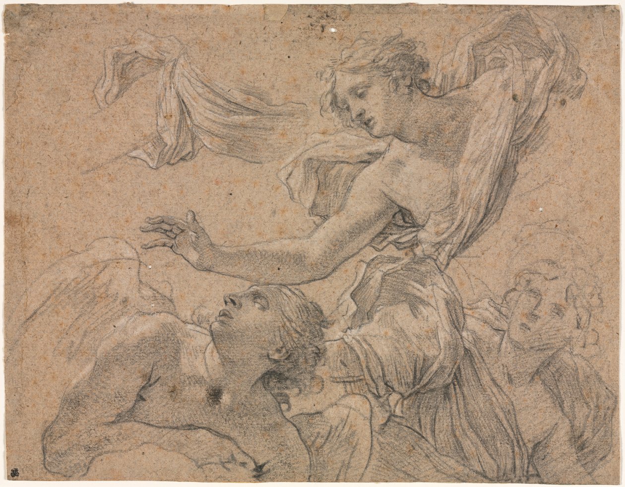 Studie andělů recto, Panthea před Cyrus verso, 1655-1660. od Michel Dorigny
