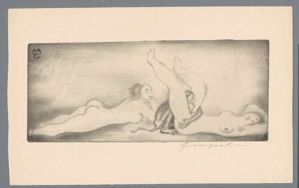 Ex libris van Gianni Mantero MG (název na objektu) od Michel Fingesten (signed by artist)