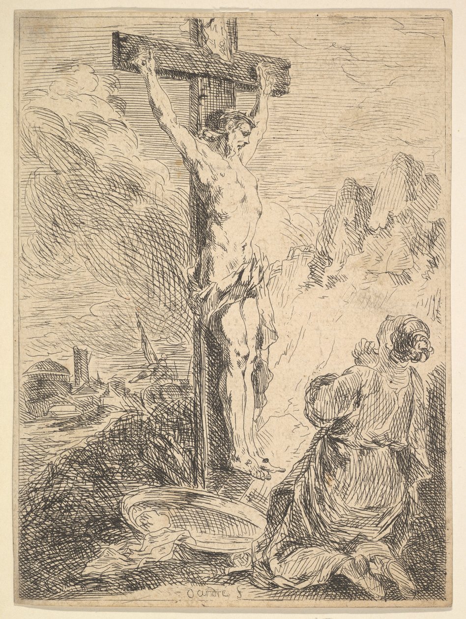 Marie Magdalena se modlí u paty kříže, 1720-83. od Michel Francois Dandre Bardon