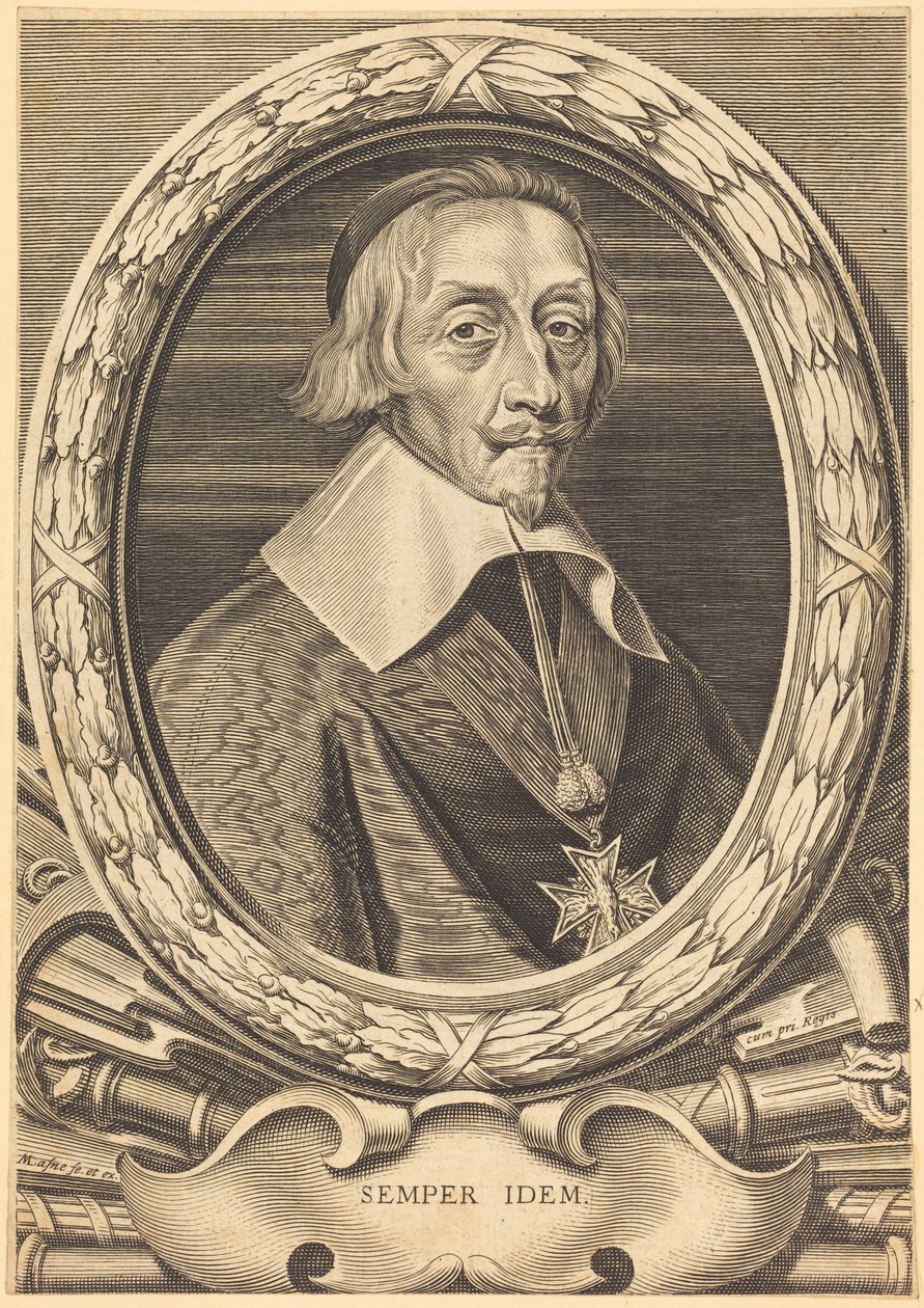 Armand Jean du Plessis, kardinál Richelieu od Michel Lasne