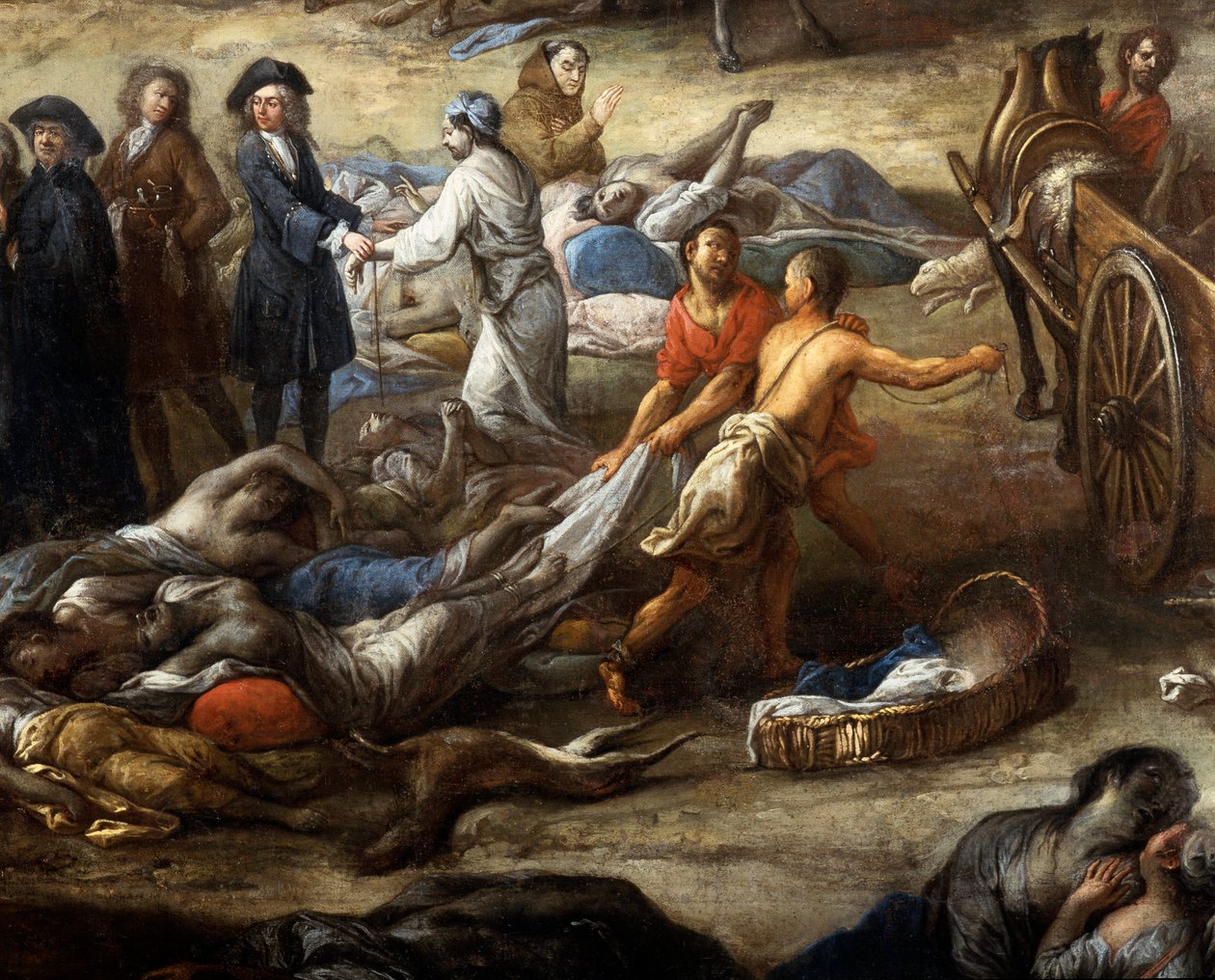 Pohled na hřiště (z Marseille) během moru v roce 1720 (olej na plátně) od Michel Serre