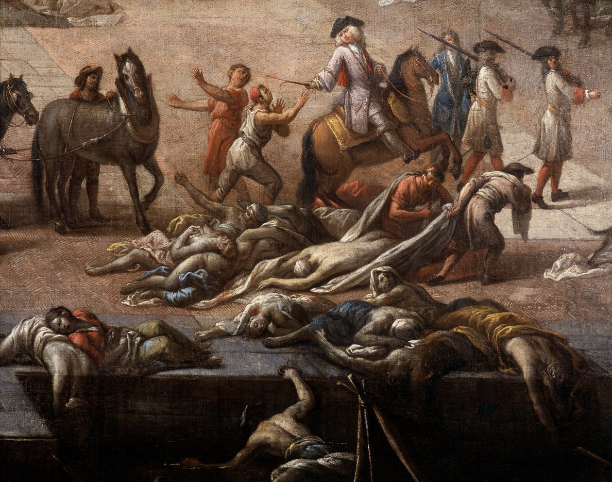 Pohled na radnici (Marseille) během moru v roce 1720 od Michel Serre
