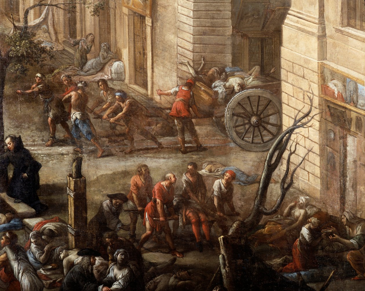 Pohled na radnici (Marseille) během moru v roce 1720 od Michel Serre