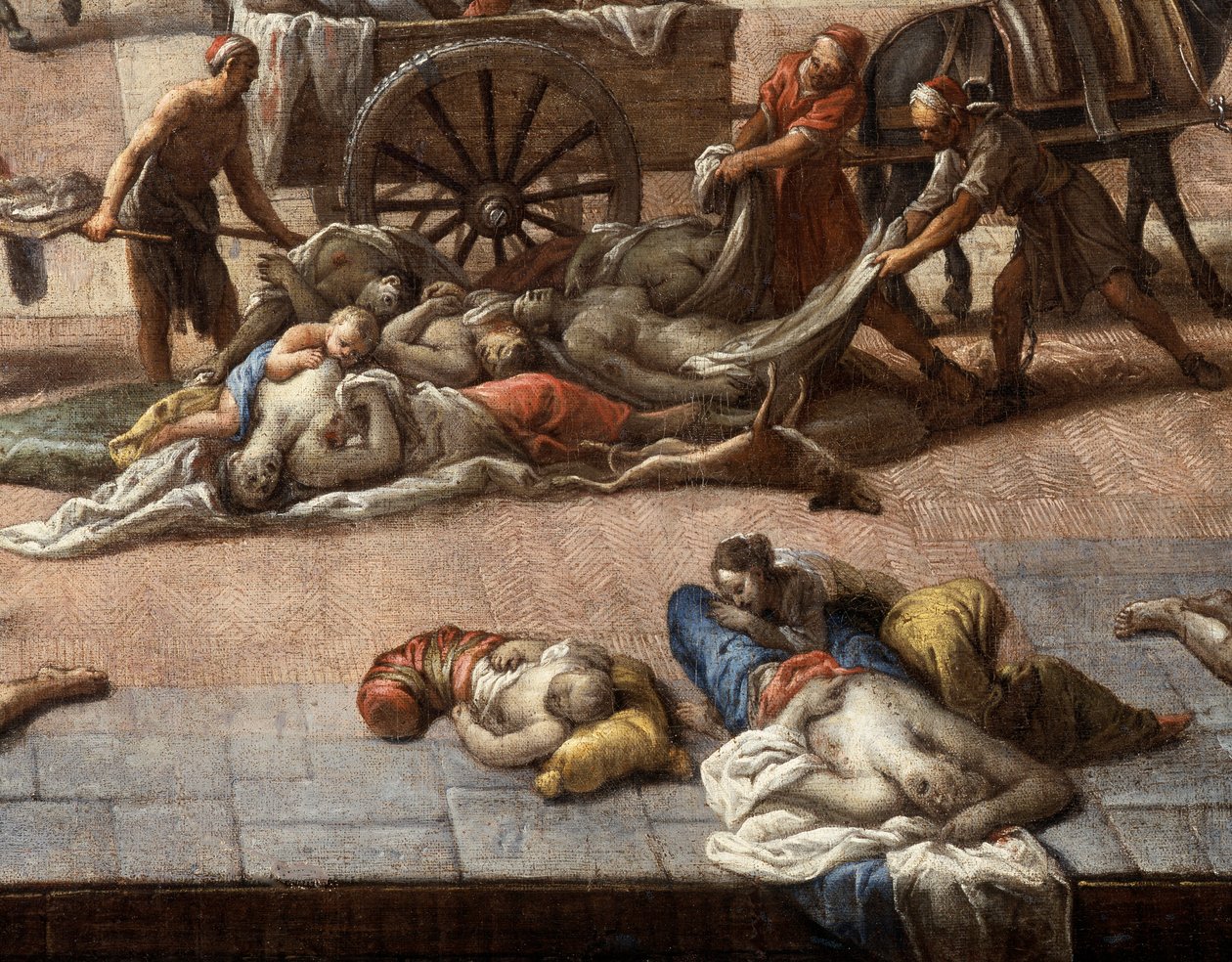 Pohled na radnici (Marseille) během moru v roce 1720 od Michel Serre