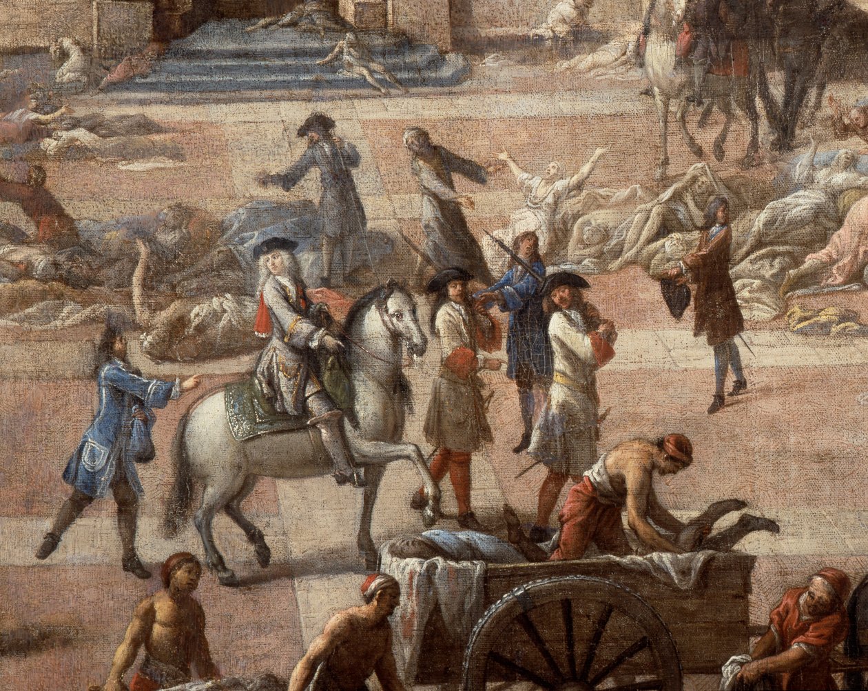 Pohled na radnici (Marseille) během moru v roce 1720 od Michel Serre