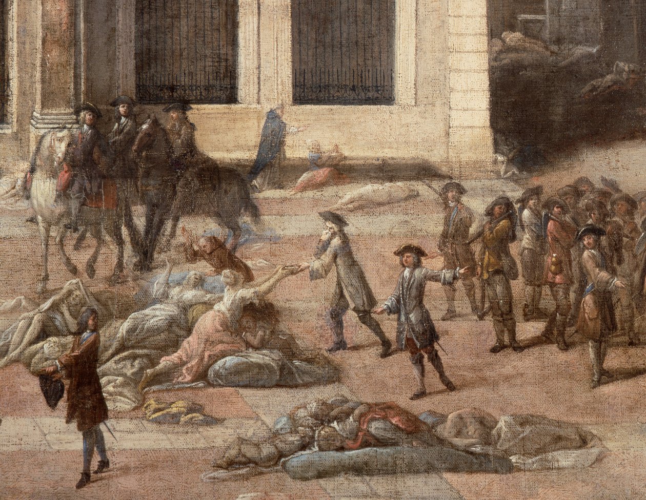 Pohled na radnici (Marseille) během moru v roce 1720 od Michel Serre