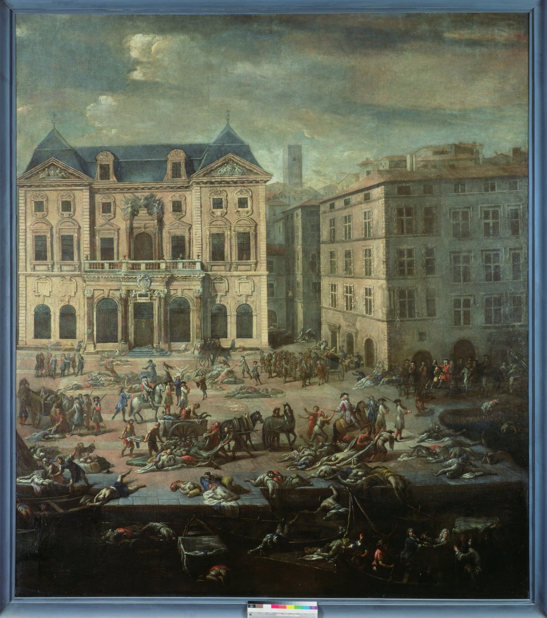 Pohled na radnici v Marseille během moru v roce 1720 od Michel Serre
