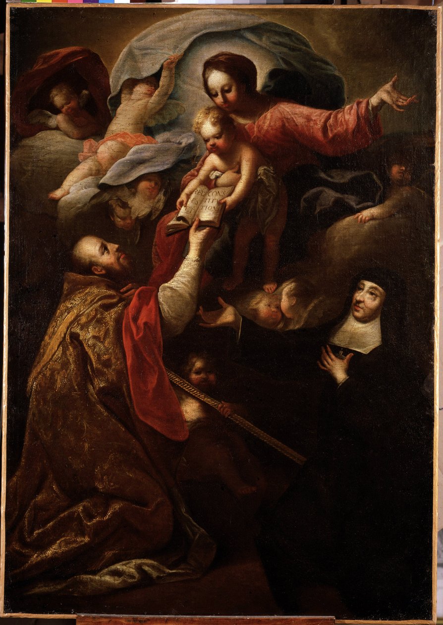 Panna a dítě, Saint Francois de Salles a Saint Joan z Chantal (malba) od Michel Serre