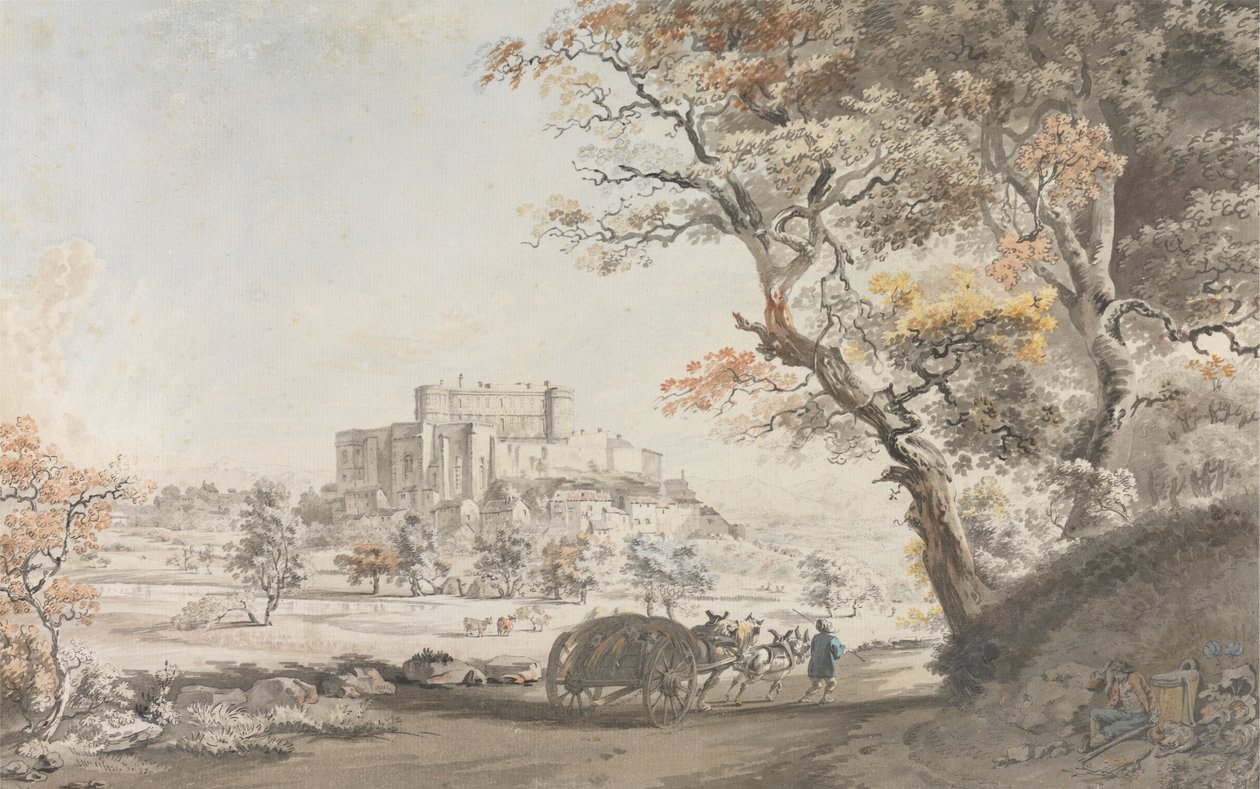 Jihovýchodní pohled na hrad Grigan v Provence poblíž Dauphine od Michel Vincent Brandoin