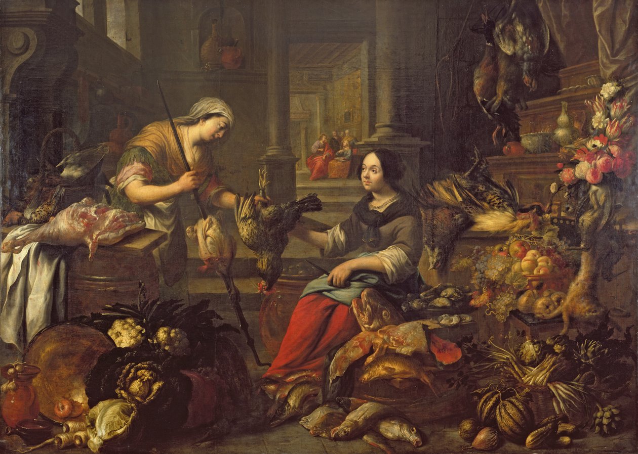 Ježíš v domě Marty a Marie od Michel de Bouillon