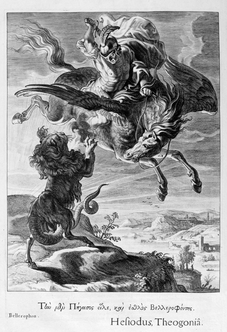 Bellerophon bojuje s Chimérou, 1655 od Michel de Marolles