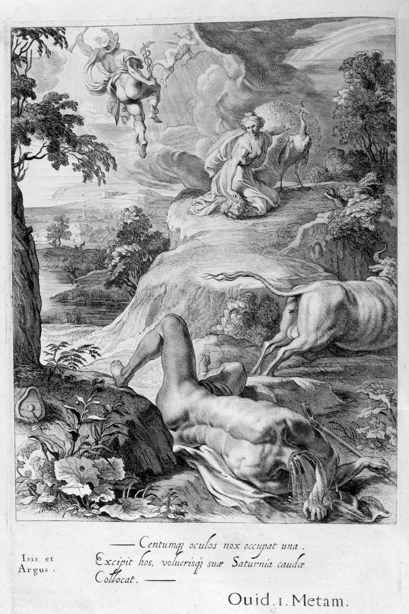 Io se změnil v krávu: Merkur usekl hlavu Argusovi, 1655 od Michel de Marolles