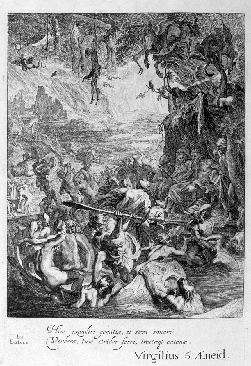 Scéna pekla, 1655 od Michel de Marolles
