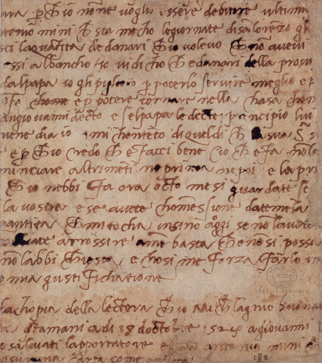 1895-9-15-503 W.34v Strana rukopisu od Michelangelo Buonarroti
