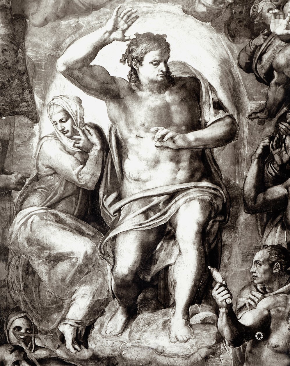 Kristus, detail z Posledního soudu, 1538-41 od Michelangelo Buonarroti