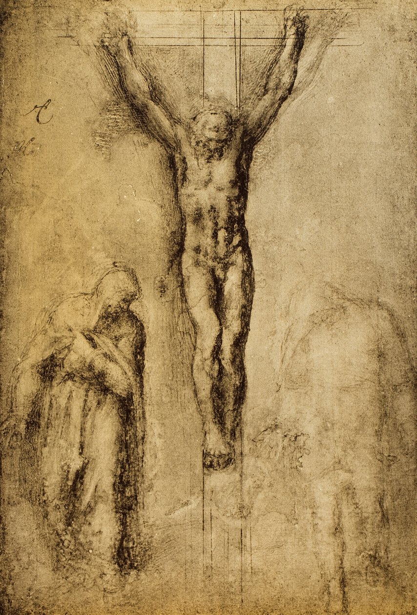 Ukřižování; kresba Michelangelo. Louvre, Paříž od Michelangelo Buonarroti
