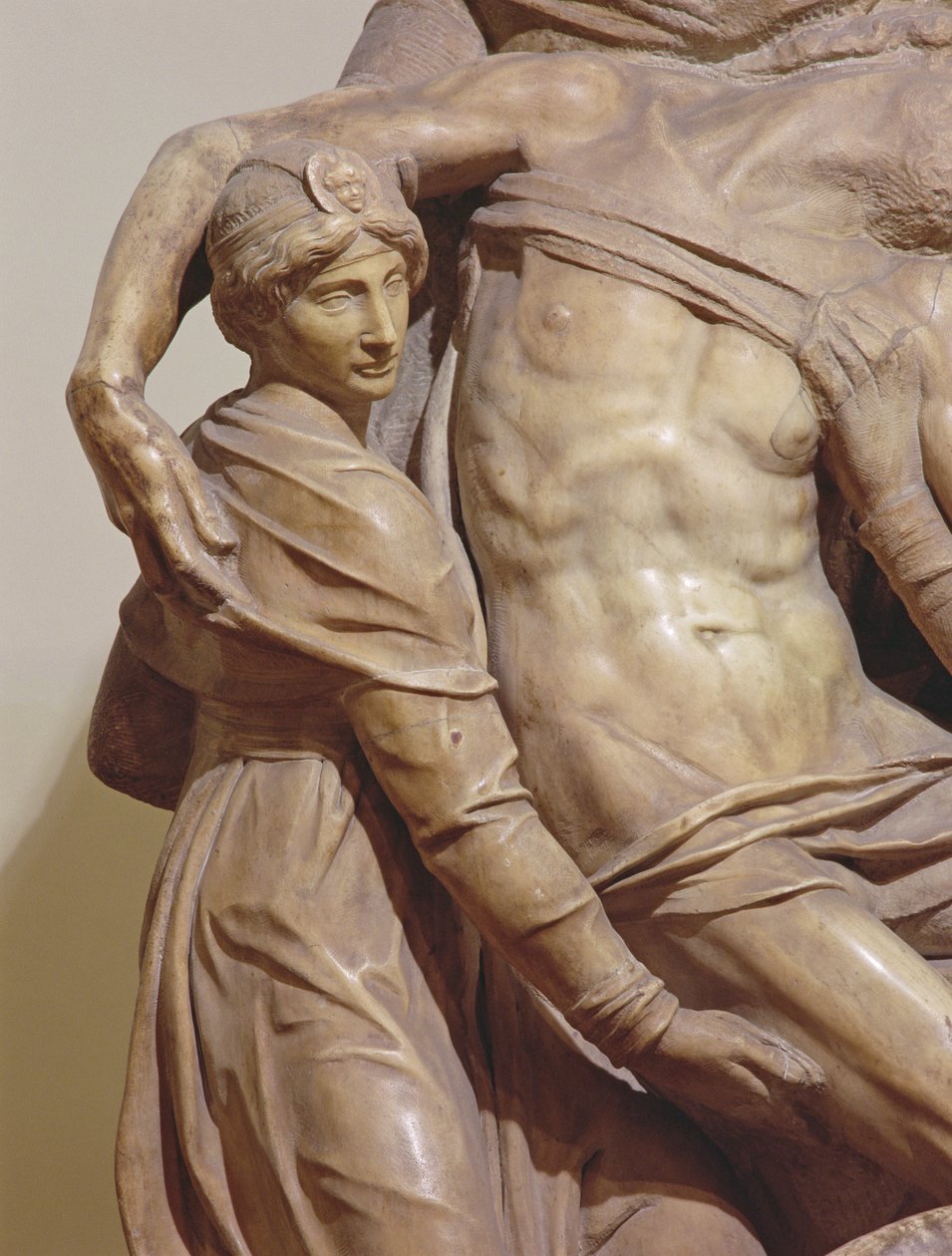 Detail florentské Piety, mramor kolem roku 1550 od Michelangelo Buonarroti
