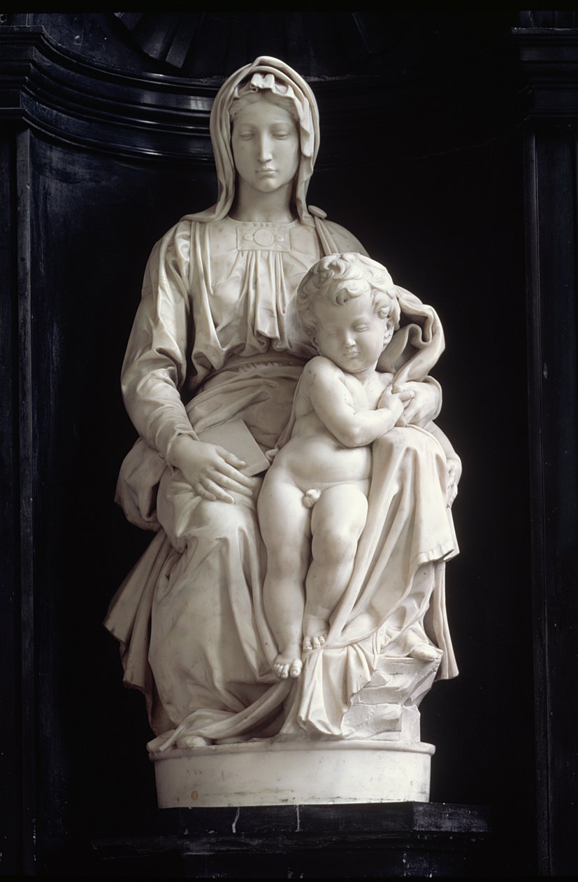 Madonna s dítětem, objednaný v roce 1505 Jan van Moescroen, darován kostelu v roce 1514 nebo 1517 (mramor) od Michelangelo Buonarroti