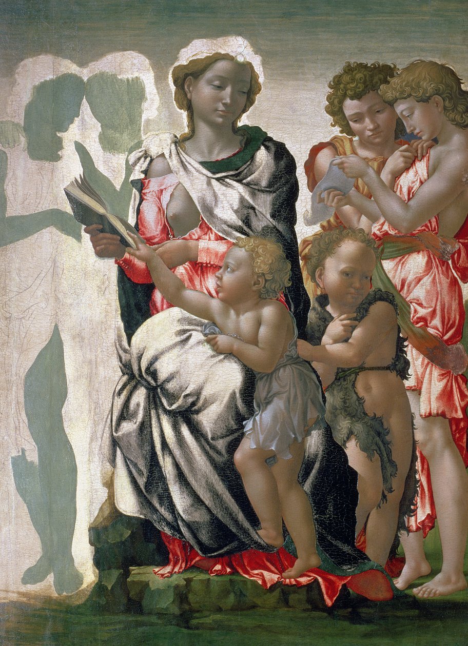 Madona a dítě se svatým Janem, kolem roku 1495 (tempera na panelu) od Michelangelo Buonarroti