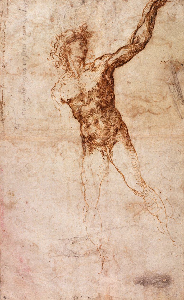 Skica nahého muže (W. 4 recto) od Michelangelo Buonarroti