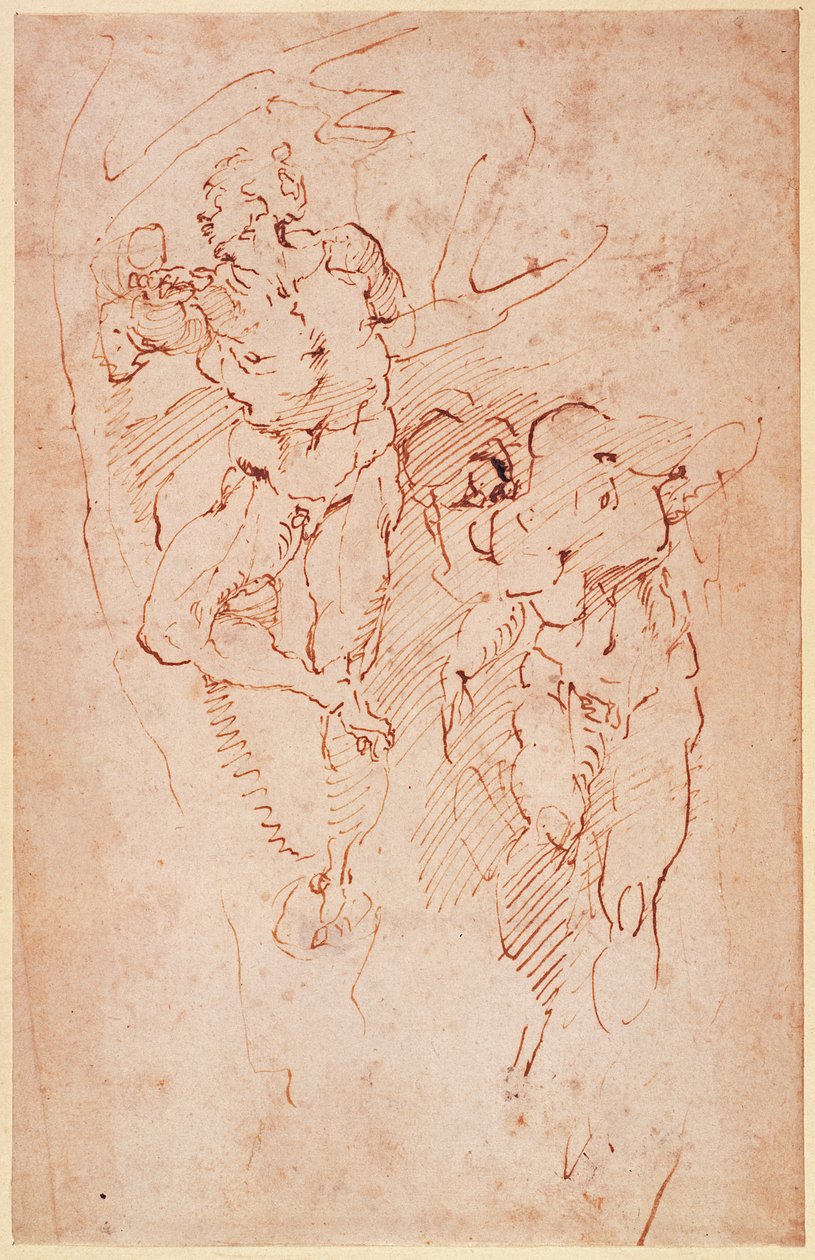 Studie mužských aktů od Michelangelo Buonarroti