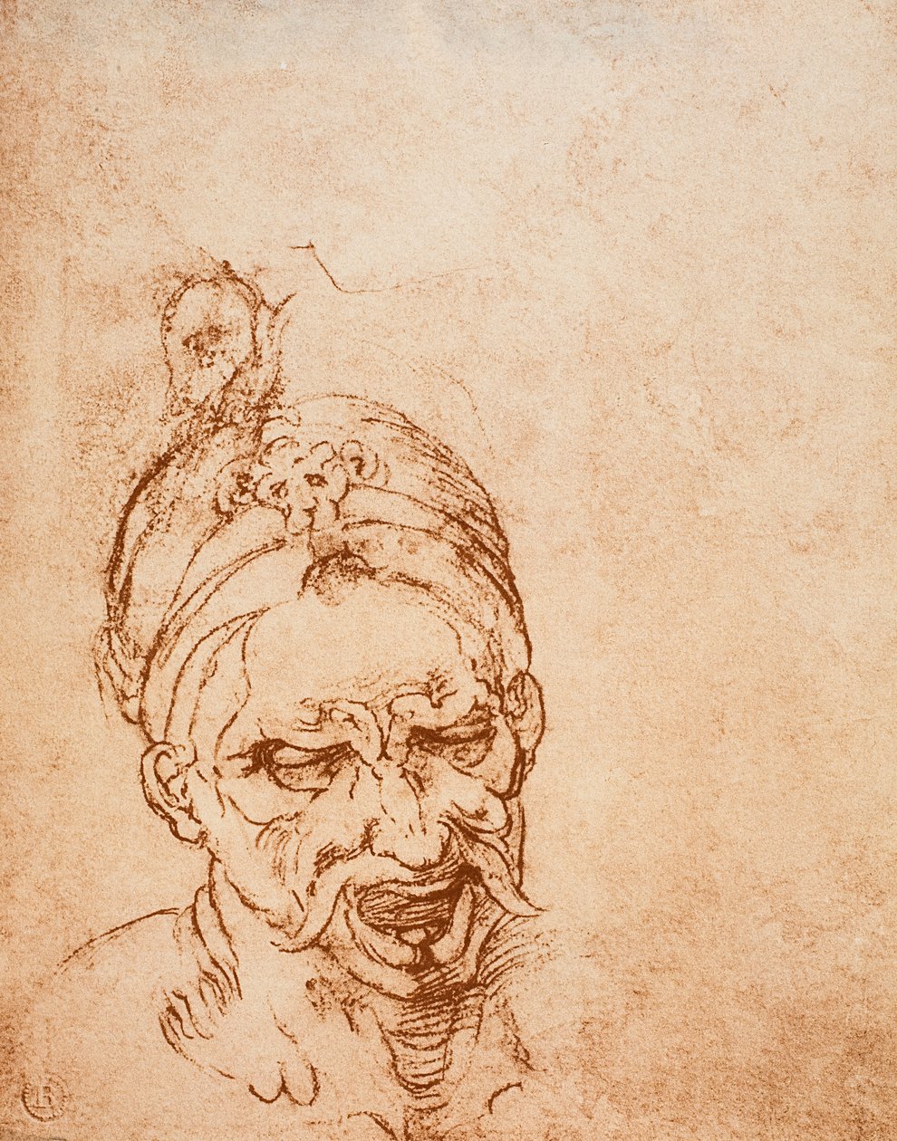 Studie pro hlavu ďábla, kresba Michelangelo. Casa Buonarroti, Florencie od Michelangelo Buonarroti