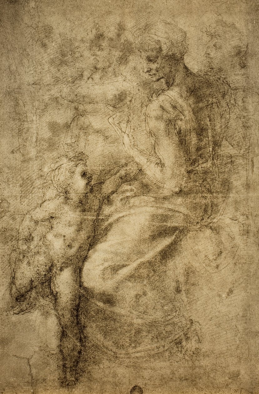 Studie pro sibylu ze Sixtinské kaple; kresba Michelangelo. Gallerie dellAccademia, Benátky od Michelangelo Buonarroti