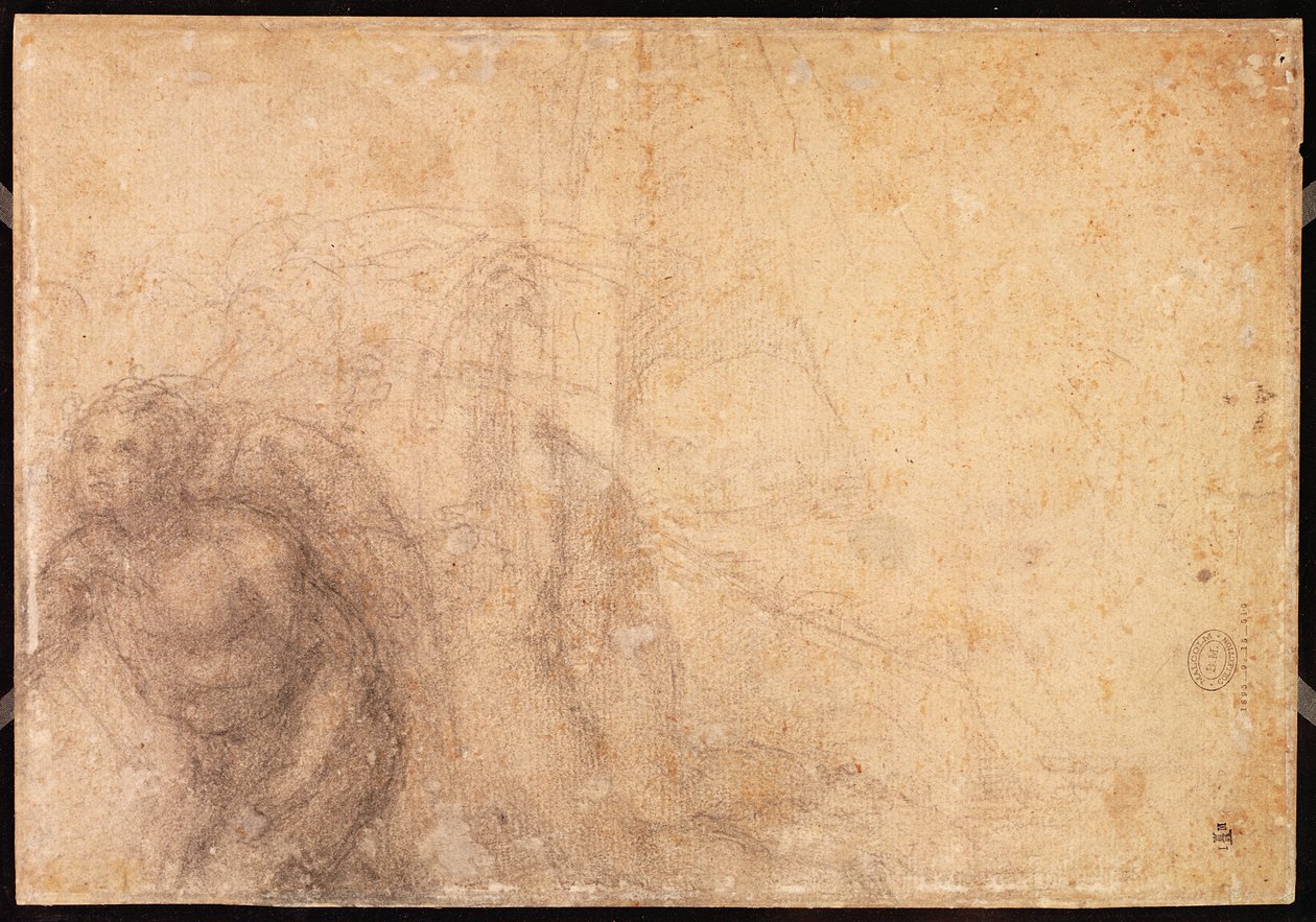 Studie anděla (uhl na papíře) (verze) od Michelangelo Buonarroti