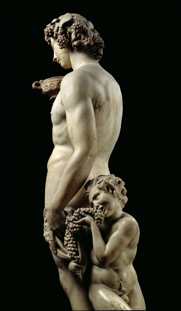 The Drunkenness of Bacchus, 1496-97 mramorový detail z 52672 od Michelangelo Buonarroti