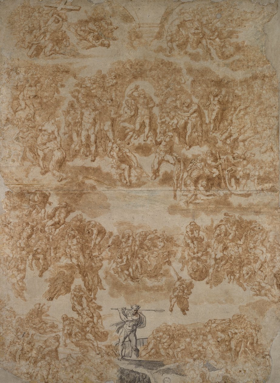 Poslední soud (pero s lakem na papíře) od Michelangelo Buonarroti