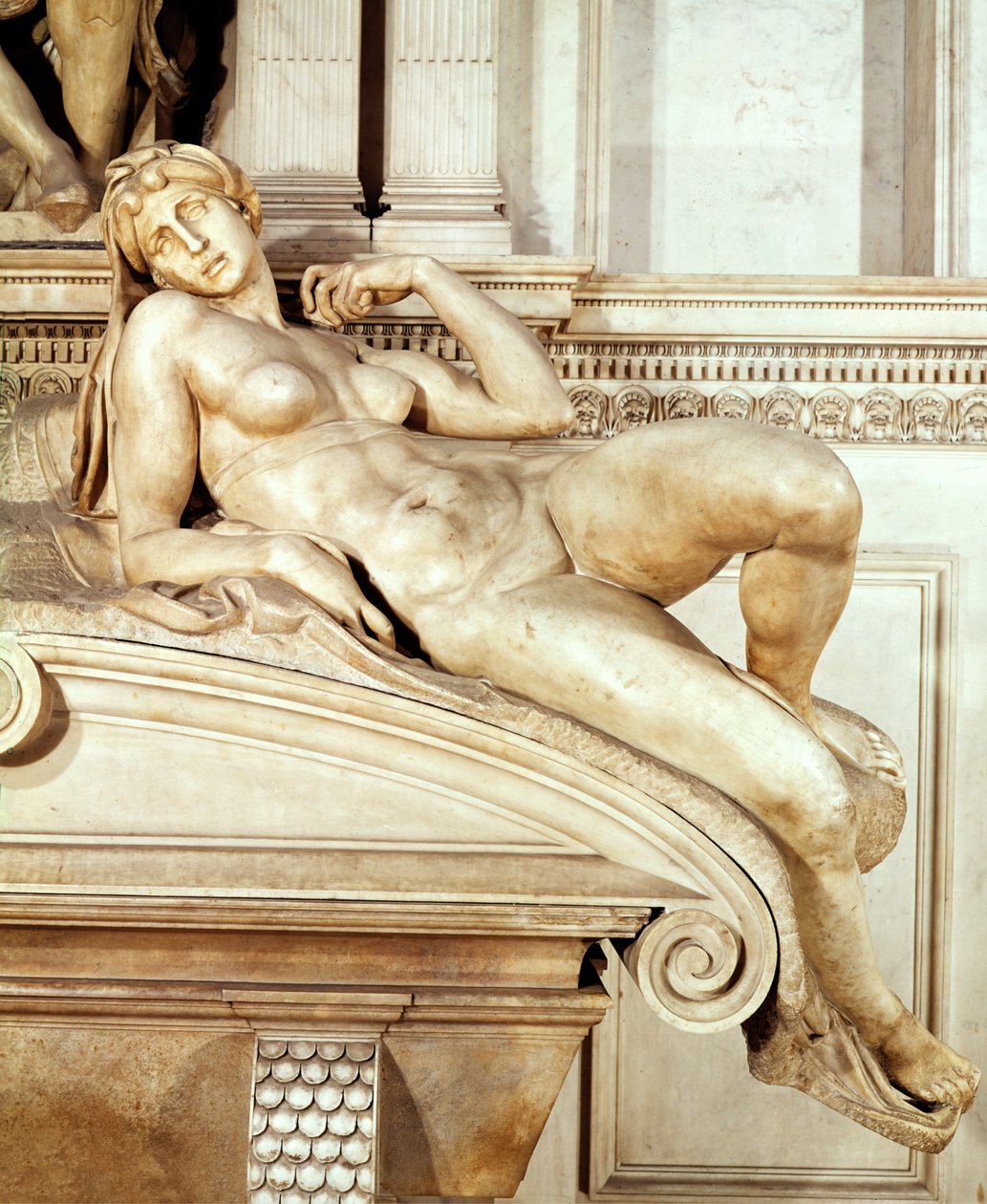 Hrobka Lorenza de Medici 1449-92 detail úsvitu, 1520-24 mramor od Michelangelo Buonarroti