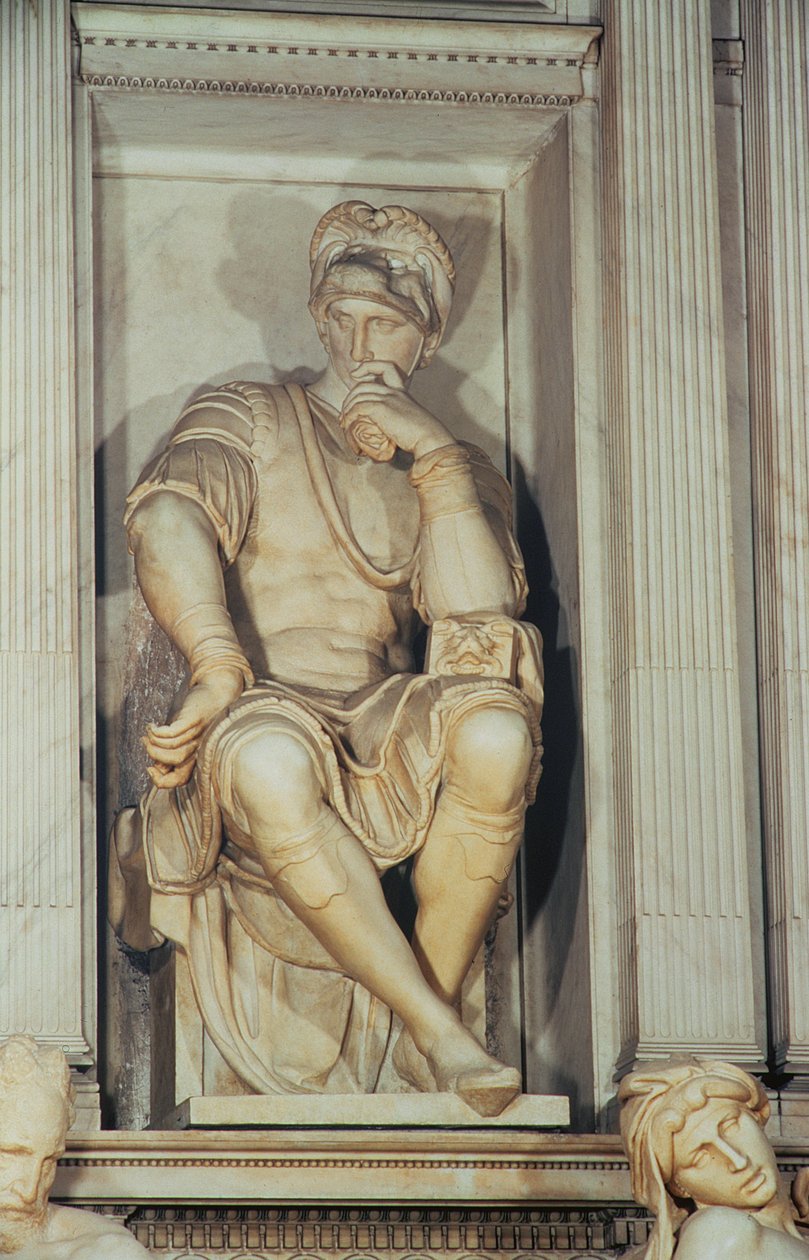 Hrobka Lorenza de Medici (mramor) (detail) od Michelangelo Buonarroti