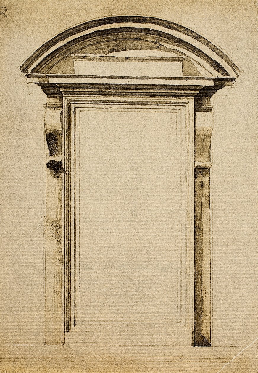 Okno; kresba Michelangelo. Casa Buonarroti, Florencie od Michelangelo Buonarroti