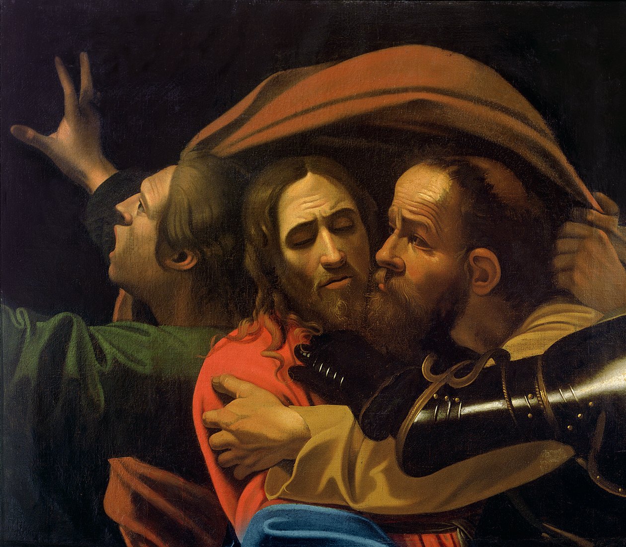 Detail olej na plátně Přijetí Krista z roku 204177 od Michelangelo Merisi Caravaggio