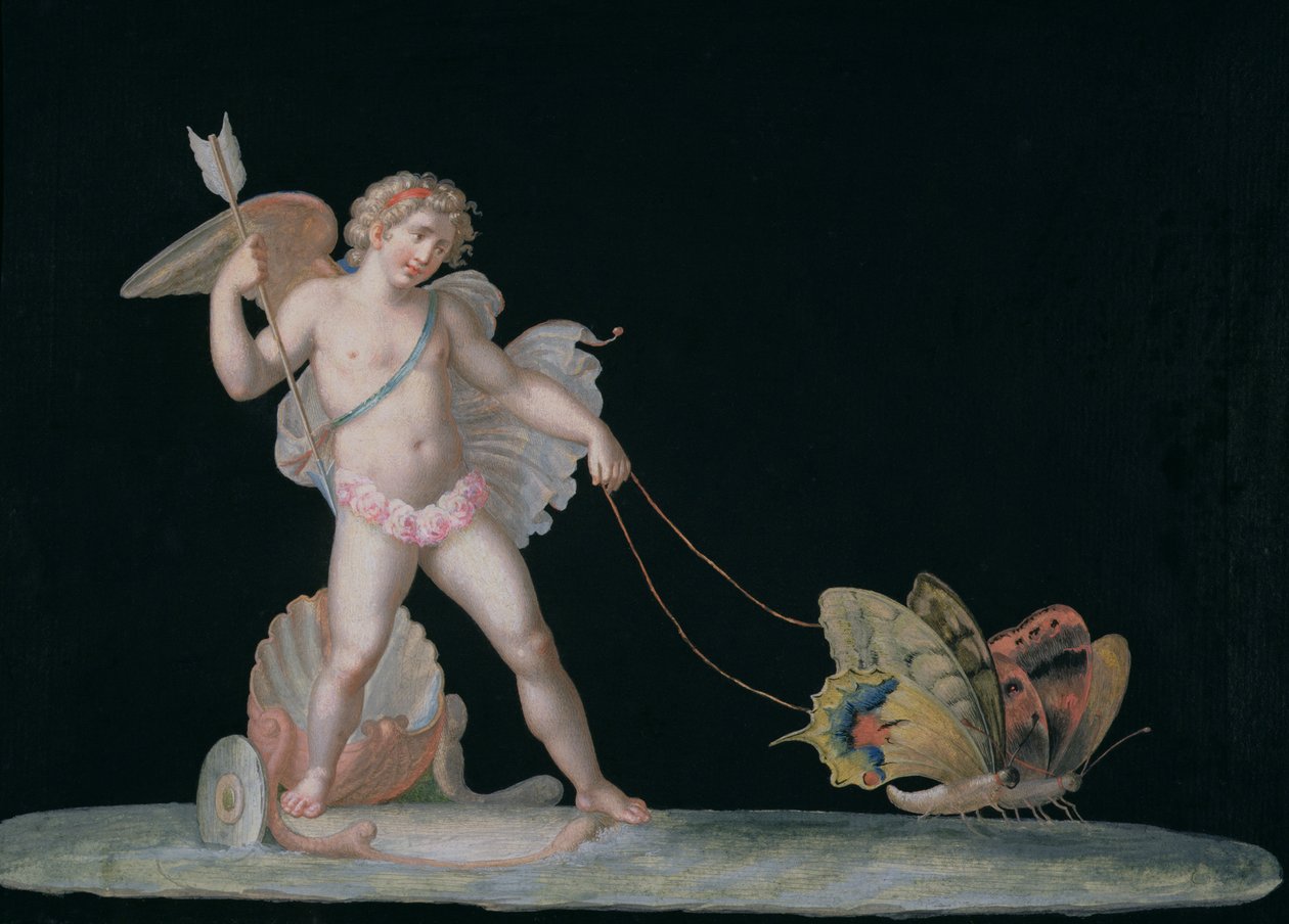 Amor vedený motýly od Michelangelo Maestri
