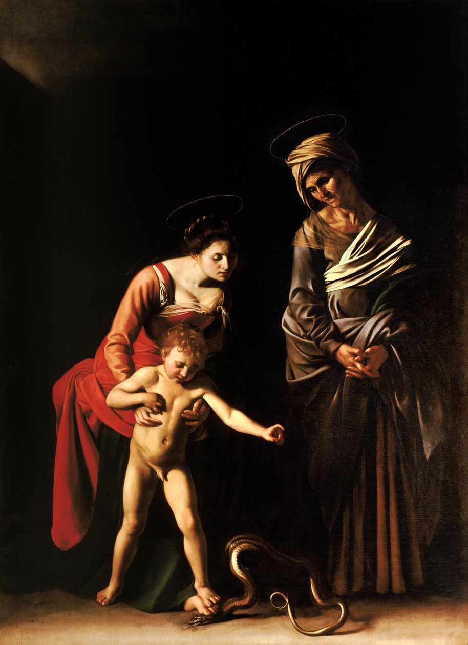 Madona s dítětem se svatou Annou od Michelangelo Merisi Caravaggio