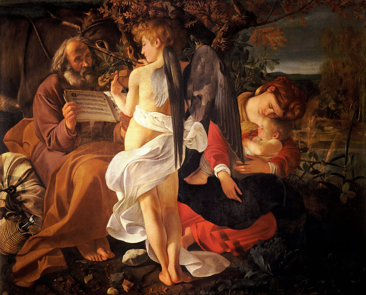 Odpočívejte na útěku do Egypta od Michelangelo Merisi Caravaggio