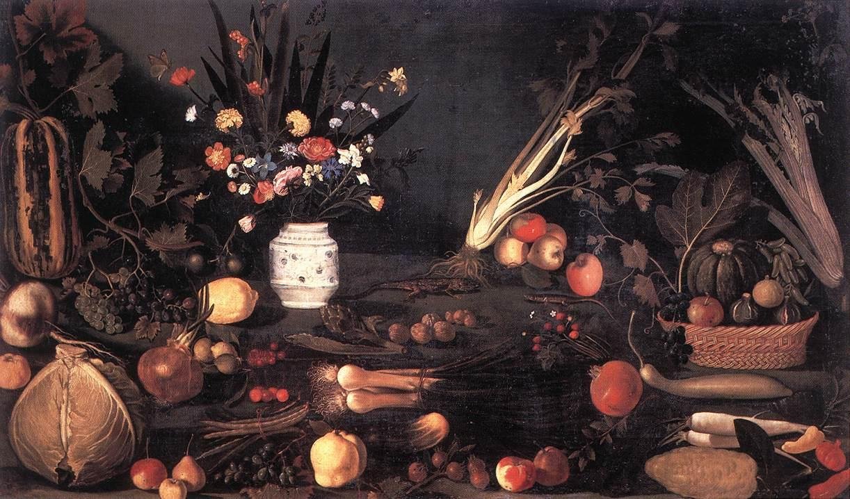 Zátiší s květinami a ovocem od Michelangelo Merisi Caravaggio