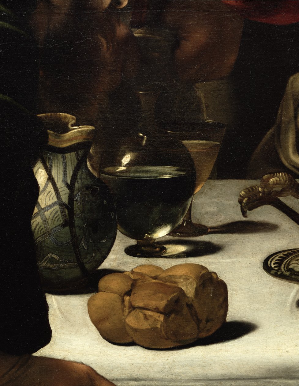 Večeře v Emauzích, 1601 (olej a tempera na plátně) (detail 928) od Michelangelo Merisi Caravaggio