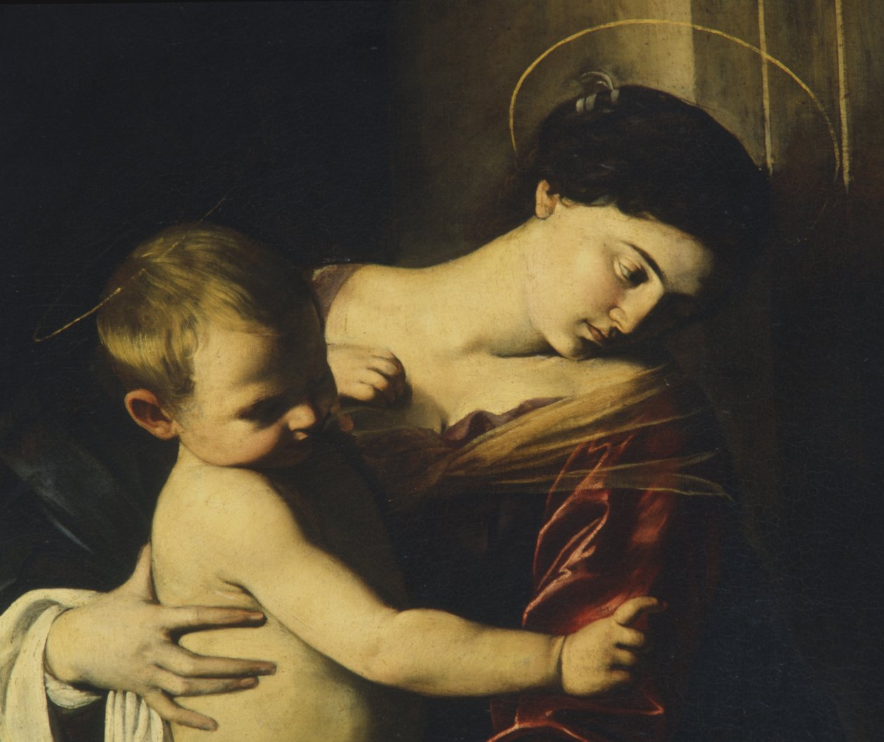 Detail z Madony z Loreta, kolem roku 1606 od Michelangelo Merisi Caravaggio