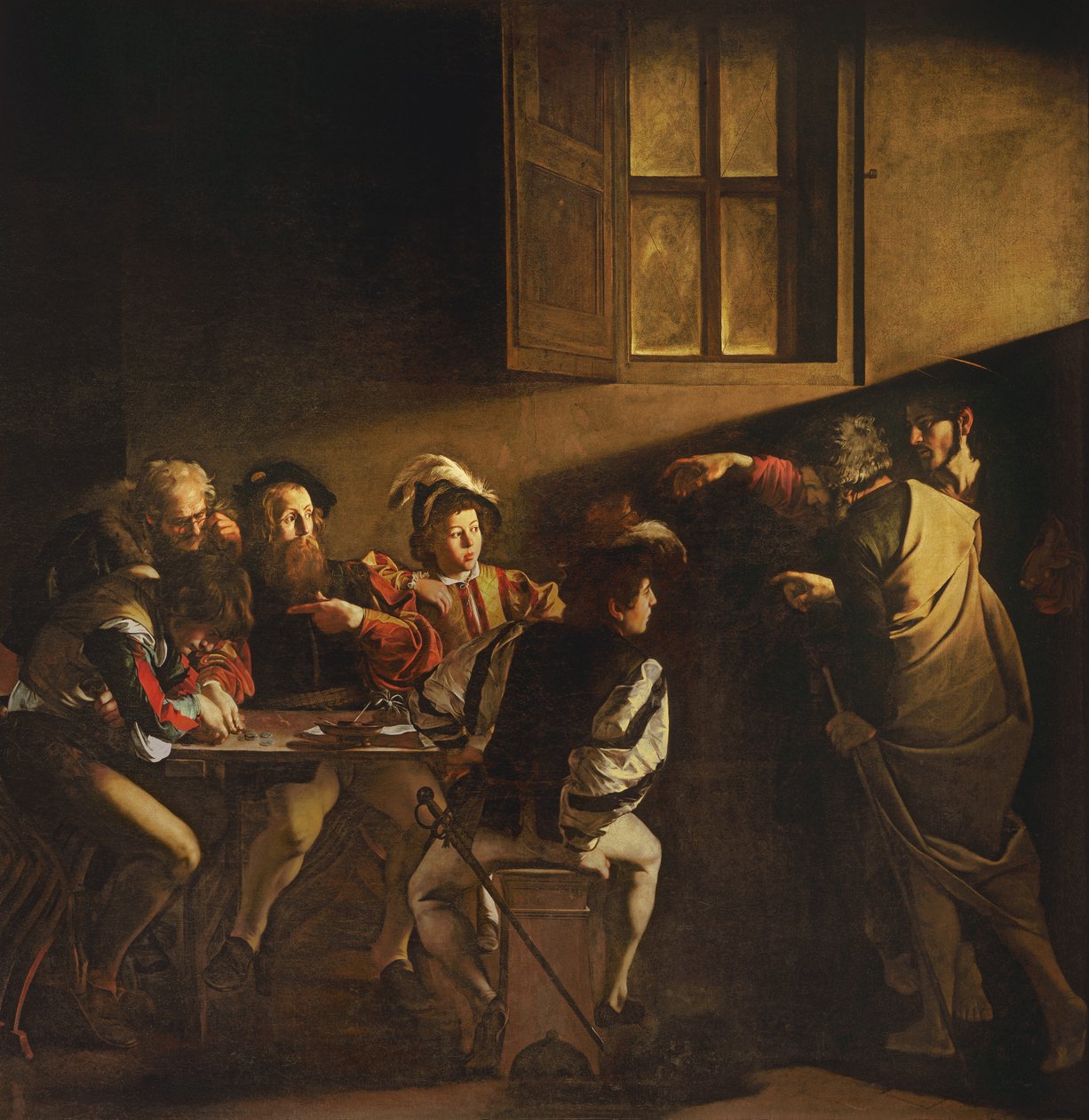 Povolání svatého Matouše, kolem 1598-1601 od Michelangelo Merisi Caravaggio