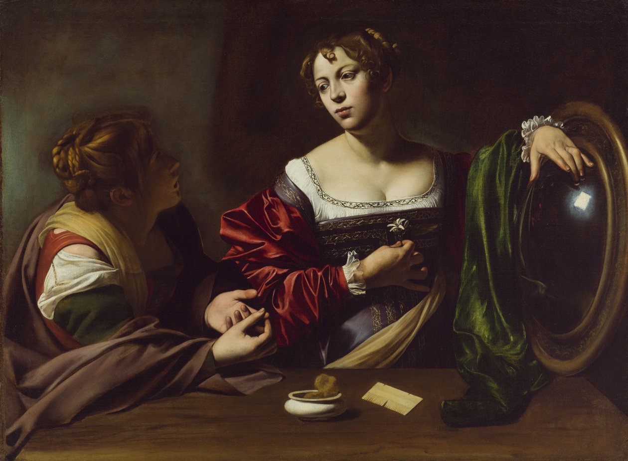 Obrácení Magdaleny, kolem roku 1598 (olej a tempera na plátně) od Michelangelo Merisi Caravaggio