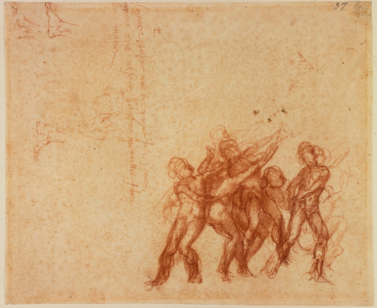 Studie nahých postav od Michelangelo (after) Buonarroti