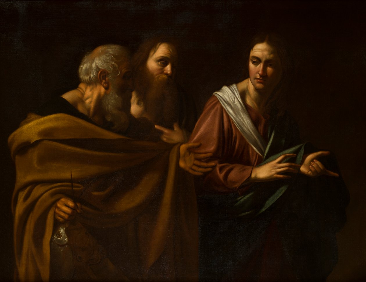 Povolání svatých Petra a Ondřeje, kolem 1593-1610 (olej na plátně) od Michelangelo (after) Caravaggio