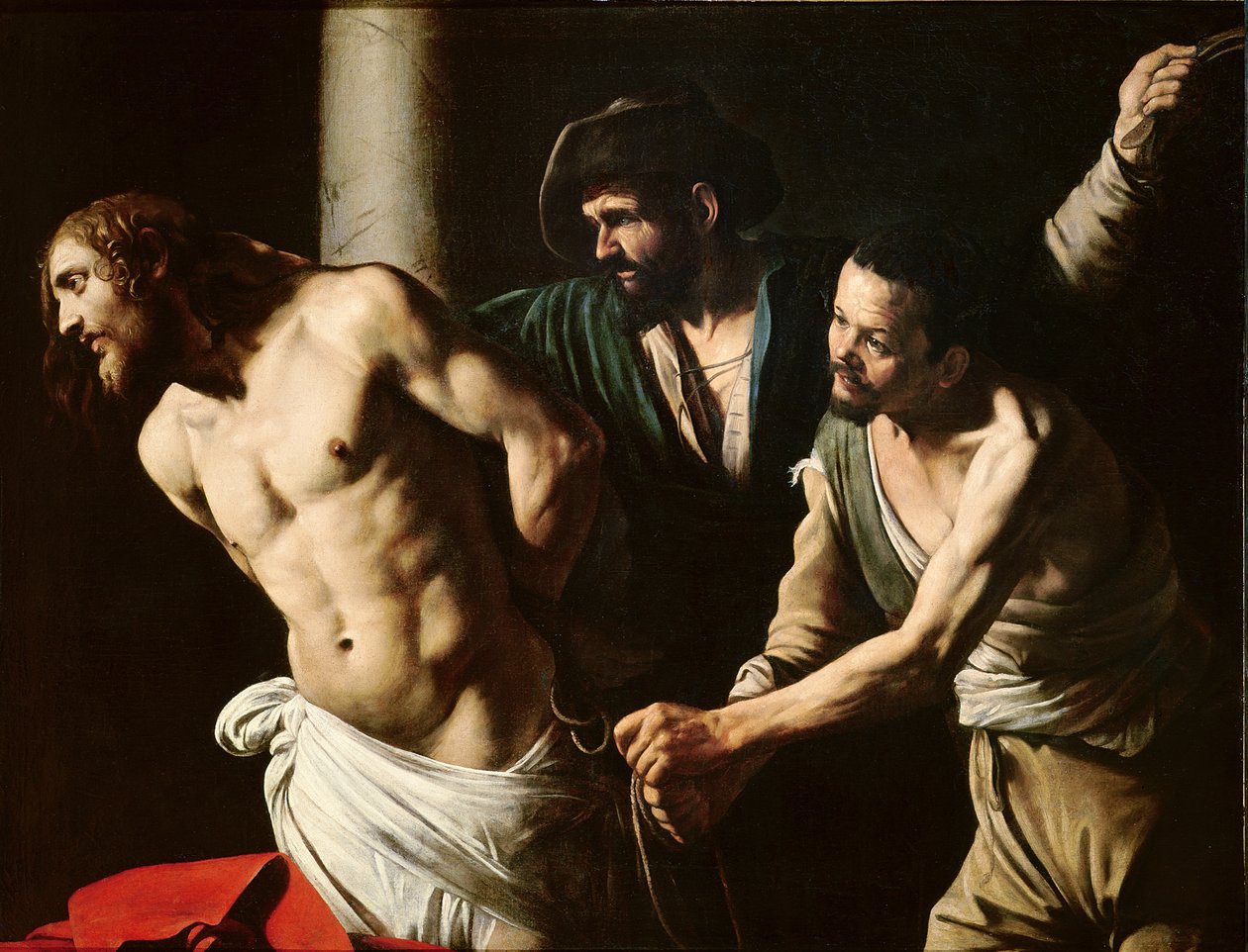Bičování Krista, kolem 1605-7 (olej na plátně) od Michelangelo (attr. to) Caravaggio