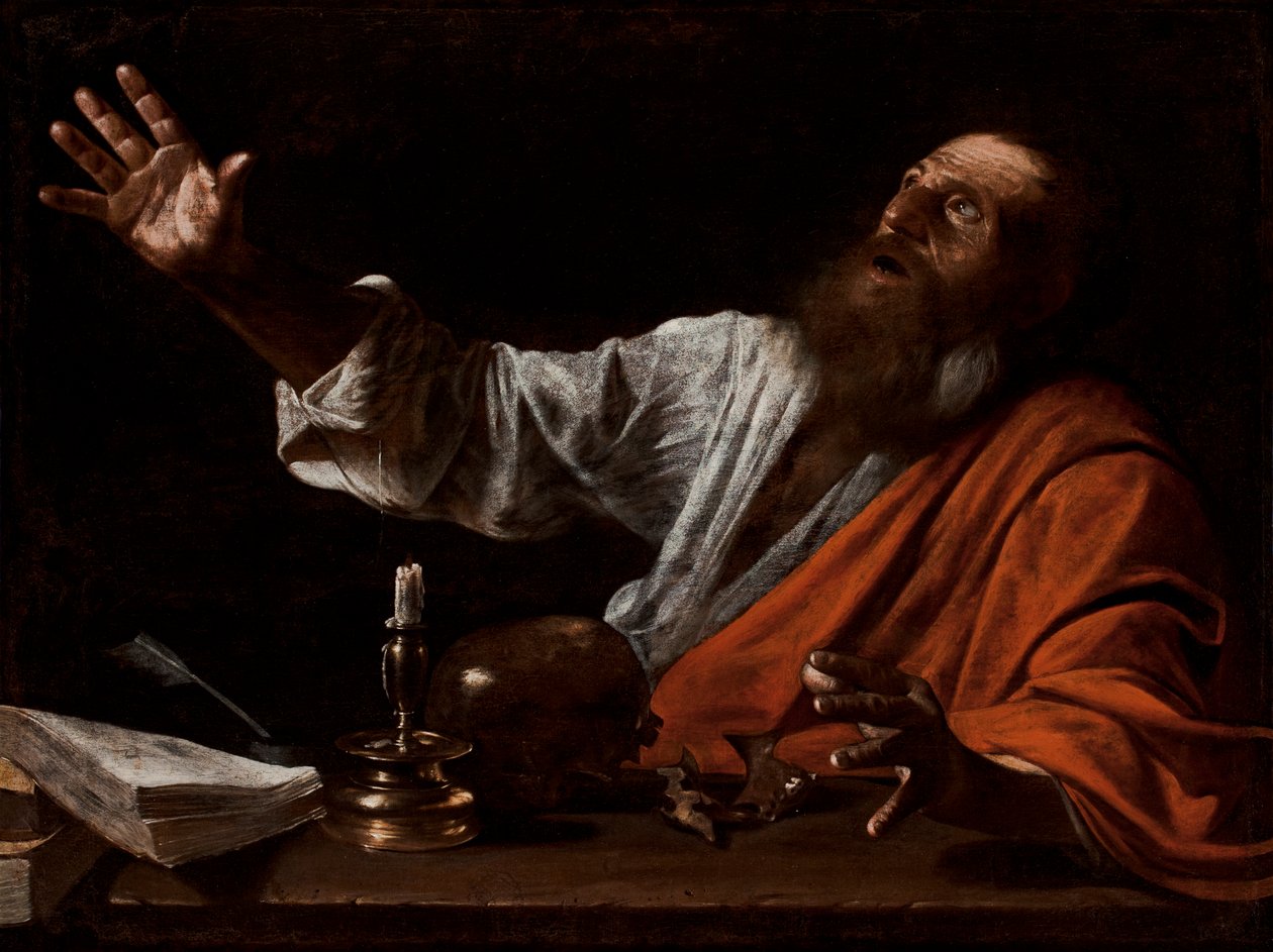 Vidění svatého Jeronýma, první polovina 17. století (olej na plátně) od Michelangelo (follower of) Caravaggio