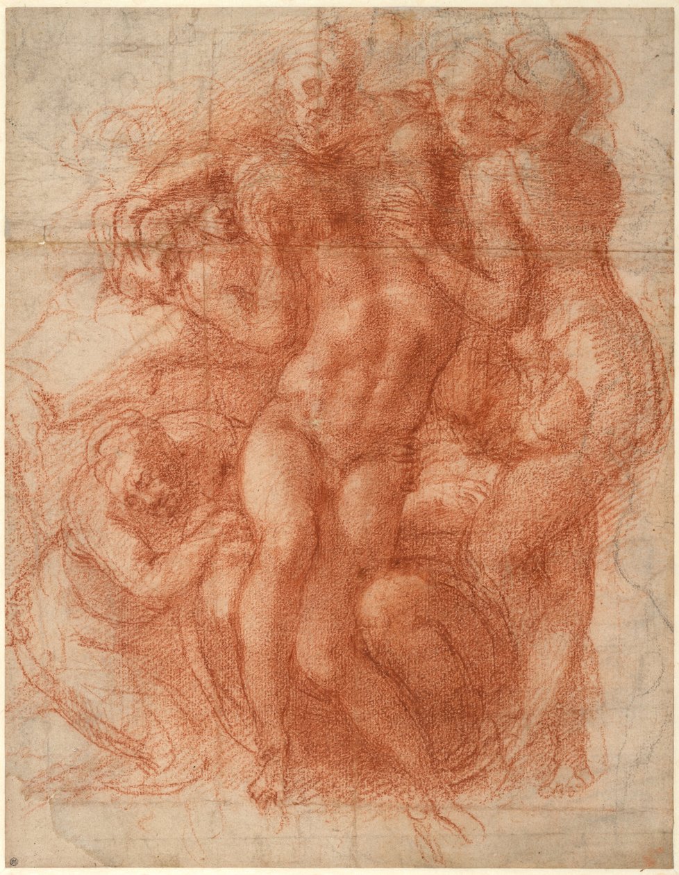 Oplakávání (recto), kolem roku 1530 od Michelangelo
