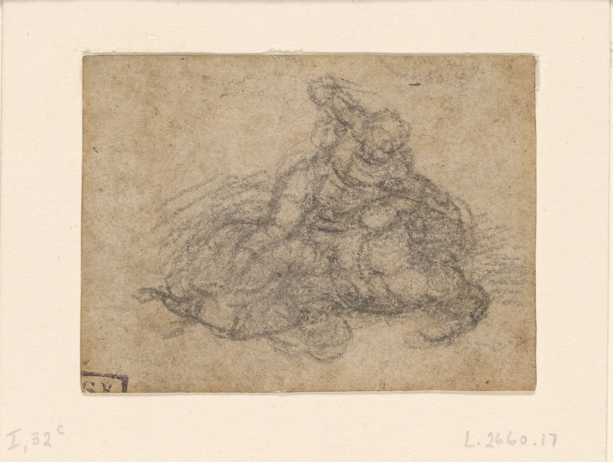 Michelangelo - David a Goliáš. Verso Rukopisné architektonické studie, ca. 1550-1556, I, 32c od Michelangelo