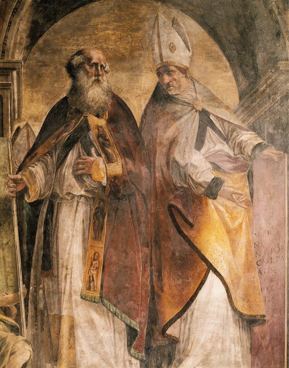 Anthony ja Cirillo, yksityiskohta Fathers and Doctors of Churchista od Michelangelo Anselmi